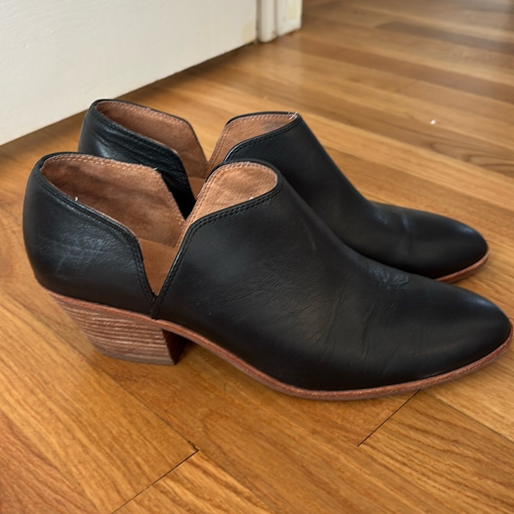 Madewell Womens Boots Black Leather The Brady Lowcut Ankle Bootie Size 10